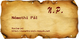 Némethi Pál névjegykártya